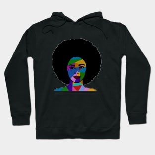 Colorful Afro Woman, African Style Hoodie